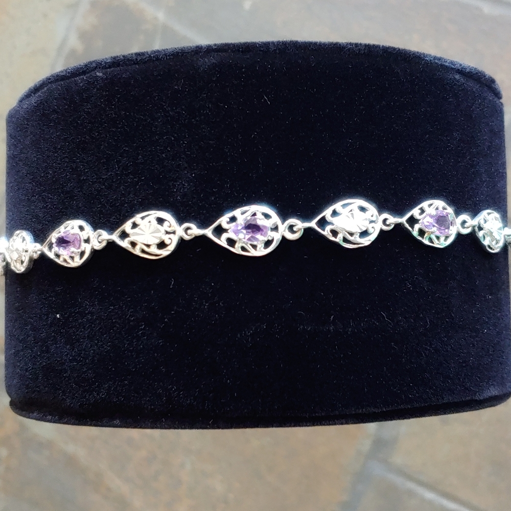 ✨Like New Amethyst Sterling Silver bracelet